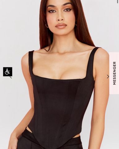 HOUSE OF CB 'Noa' Black Velvet Corset NWOT