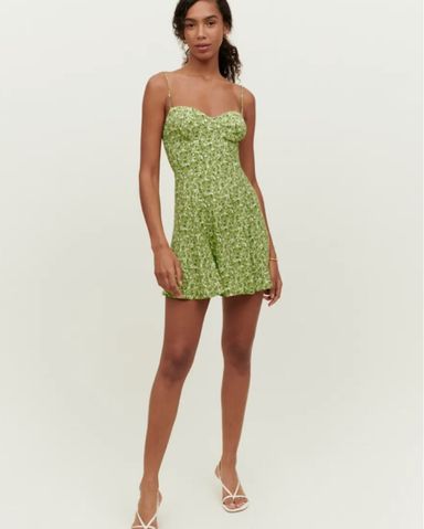 Reformation Presley Green Mini Dress | Pickle