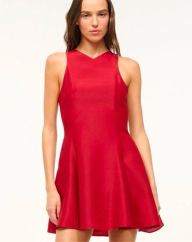 ワンピース STAUD Mini llana Dress MINI ILANA DRESS POINSETTIA