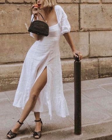Reformation Adriel ドレス US2 リネン Reformation + Adriel Linen Dress