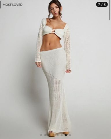 White Crochet Knit Maxi Swim Cover | Pickle