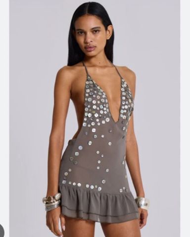 【JADED LONDON】UK発 Zarco アシンメトリー ミニ ワンピース Jaded London Zarco Asymmetric Mini Dress With Eyelets Size