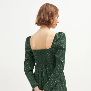 Reformation green polka dot dress outlet