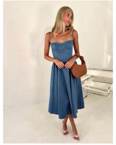 Alice + Olivia Denim Midi Dress | Pickle