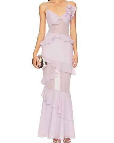 BCBGMAXAZRIA Off Shoulder Tiered Gown | Pickle