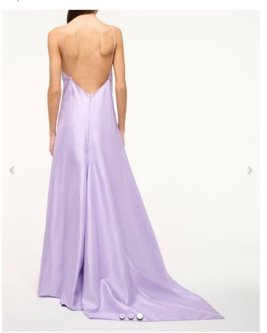 ★Ganni★ Satin Maxi Dress Light Lilac F7598428 F7598428SS23 GANNI Satin Maxi Dress in Light Lilac | endource