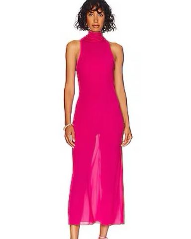 【Tom Ford】 High-neckジャージ maxiドレス high-neck-sheer-knit-maxi-