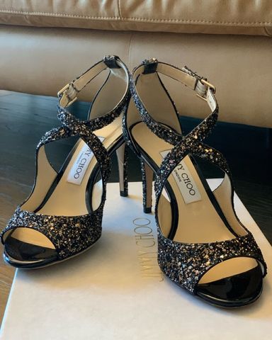 Jimmy Choo Black Crystal D'ORSAY 100 | Pickle