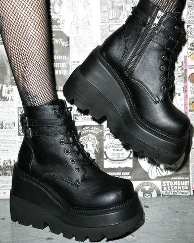 UNIF Parker Platform Boots ユニフ ロング ブーツ Black Leather Platform Boot | UNIF