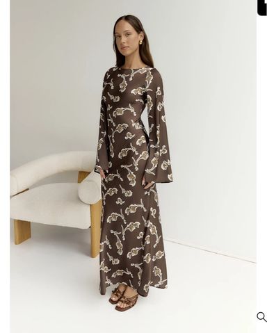 ANDRESD bell sleeve slit dress　ブラウン Simply Amazing Long Bell Sleeve Mini Dress | Windsor