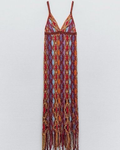Zara Knit Fringe Multicolor Dress | Pickle