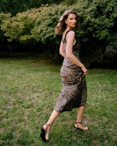 Nili lotan leopard slip dress clearance