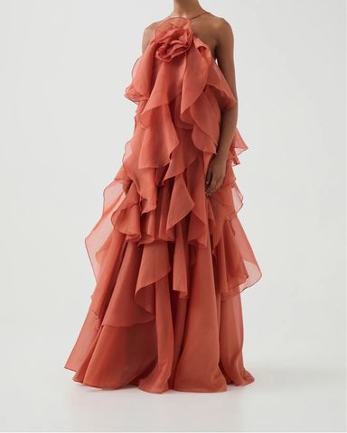Staud Orange Ruffle Maxi Dress | Pickle