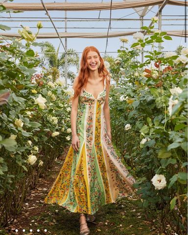 【FARM RIO】ブラジル発 Yellow Summer Garden マキシドレス Yellow Summer Garden Sleeveless Maxi Dress – FARM Rio