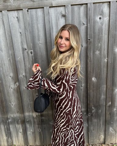 The Gia in Animal | Long Sleeve Silk Zebra Maxi Dress
