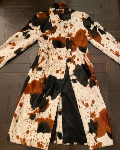 Cow-Print Faux Fur Coat | Pickle