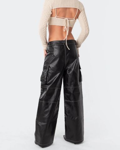 Khy Faux Leather Low Rise Foldover Pants | Pickle