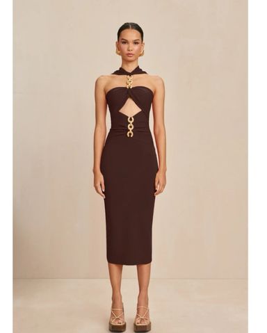 Cult Gaia Cristos Knit Dress Brown | Pickle