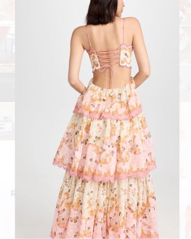 【Zimmermann】Floral linen maxi dress ZIMMERMANN Golden belted floral-print linen maxi dress | NET