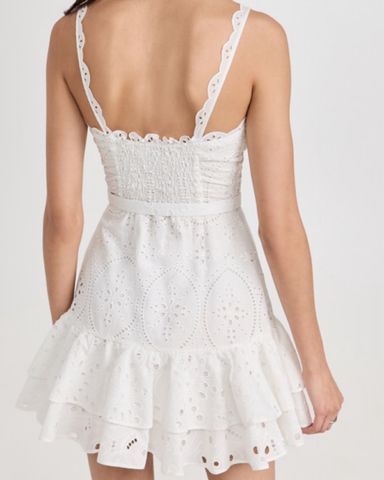 【関税込み】GUIZIO ホワイト Aylin Eyelet ミニワンピース Aylin Eyelet Dress – Guizio