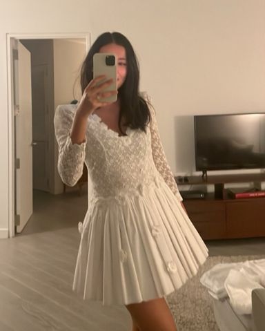 STAUD | Sandra Lace Overlay Dress Floral | Pickle