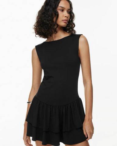 Aritzia黒 サテン ノースリーブ ミニワンピース 091 Aritzia Dress Small Womens Sunday Best Black Satin Mini Slip
