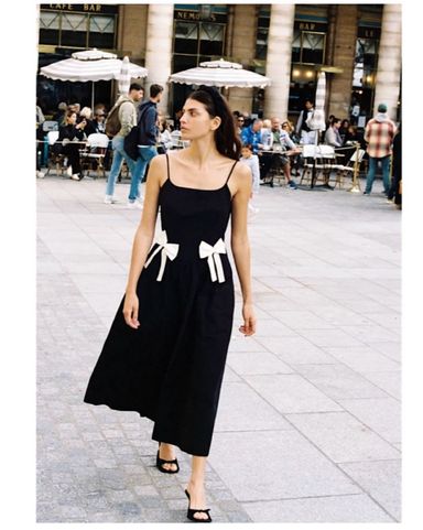 安心★関税込み★ZARA★POPLIN DRESS WITH BOWS Zara Black Maxi Dress With Bows | Pickle