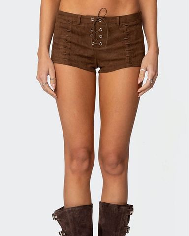 ◆JADED LONDON◆Vaca Whipstitch Faux Leather Mini Shorts ◆ Vaca Whipstitch Faux Leather Mini Shorts in Black | Jaded