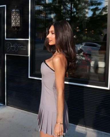 Pleated Bustier Dress | Pickle