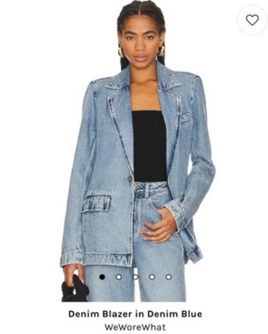 ★Ganni★ Denim Blazer Rinse J1172077 J1172077SS23 Ganni Rinse Denim Fitted Blazer | Liberty