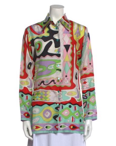 Emilio Pucci Style Silk Halter Top | Pickle