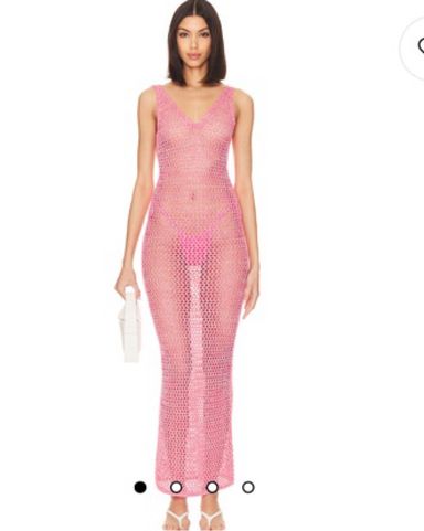 Ganni pink crochet coverup/dress | Pickle