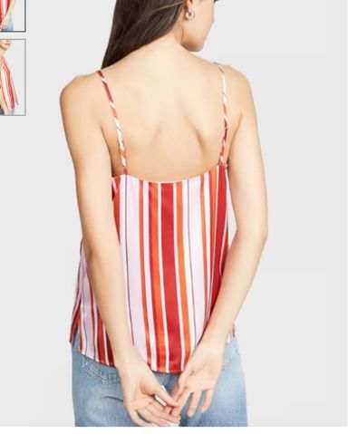 新品タグ付き♡Luan STRIPED PETAL CAMISOLE Polka Dot Summer Women Tank Top Sexy Halter V Neck