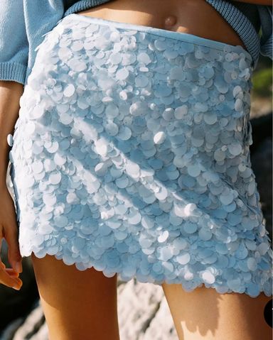 Mango Blue Sequin Skirt | Pickle