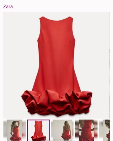 Zara Puff Hem Red Mini Dress | Pickle