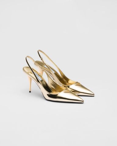 Prada gold heels discount
