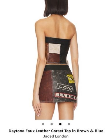 Jaded London Leather Moto Top | Pickle
