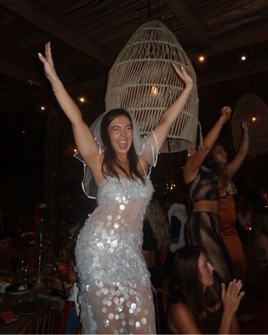 【RETROFETE】Mischa Sequin ヌーディドレス 白 アイボリー retrofete Mischa Dress in Ivory | REVOLVE