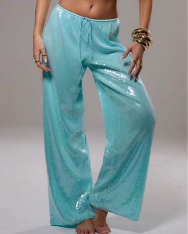 Turqioise Sequin Pants | Pickle