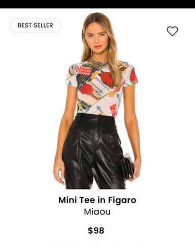 Miaou Mini Tee In Money | Pickle