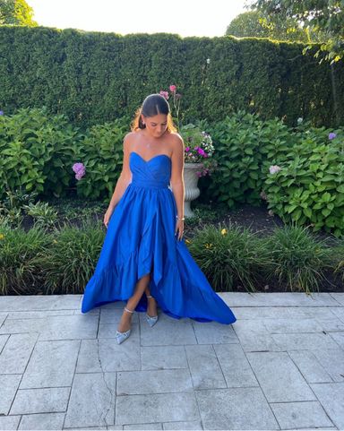 Mac Duggal Ruffle Tiered Navy Gown | Pickle