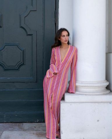 ★Ganni★ Crochet Cover Up Slip Dress Shocking Pink K1807483 MUSINSA | GANNI Crochet Cover Up Slip Dress - Shocking Pink