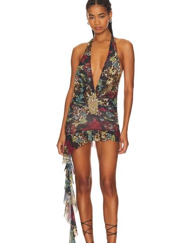 Enya Backless Mini Dress in Steel | Pickle