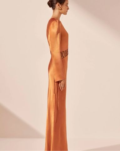 PatBo SATIN SUNSET LONG SLEEVE GOWN | Pickle
