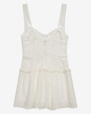 【関税込み】GUIZIO ホワイト Aylin Eyelet ミニワンピース Aylin Eyelet Dress – Guizio