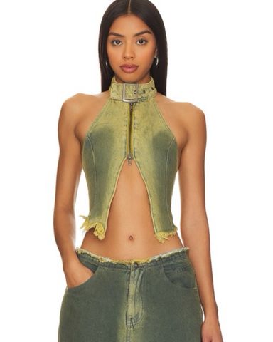 Jaded London Backless Halter Top | Pickle