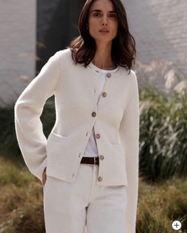 セール中　Sezane ANGIE カーディガン ホワイト セザンヌ Angie Cardigan - Ecru - Kid mohair - Sézane
