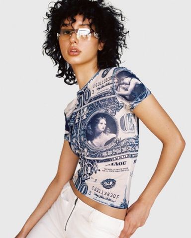 Miaou Mini Tee In Money | Pickle