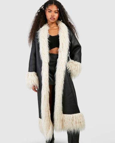 TAKARAKA tear R drop FUR JACKET【BLACK】 Women's Black Faux Fur Coats | Nordstrom