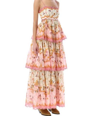 ZIMMERMANN 1760PRS254PPSLY 関税送料込 Zimmermann Lovestruck Wrap Mini Dress in Gold Paisley Floral